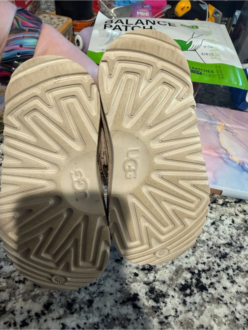UGG Kids Suede Walker Shoes in Tan and Cream